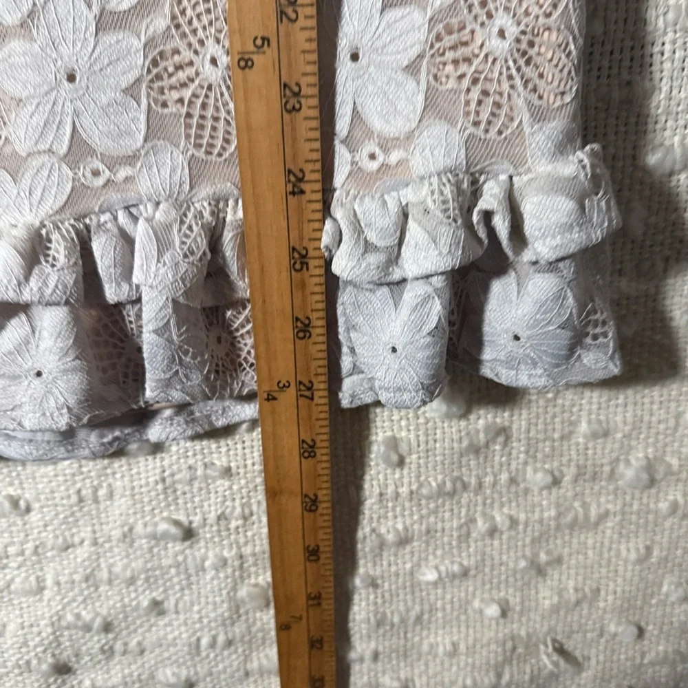 Juniors‎ Large Dress Lace Floral Ruffle Lined Cottage Coquette Sleeveless Y2k